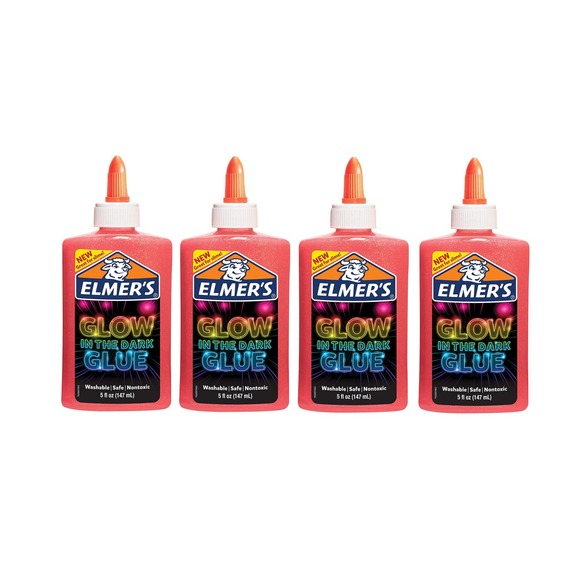 4 Pack Elmers Glow In The Dark Glue PINK 5 oz each Great for SLIME - Picture 1 of 1